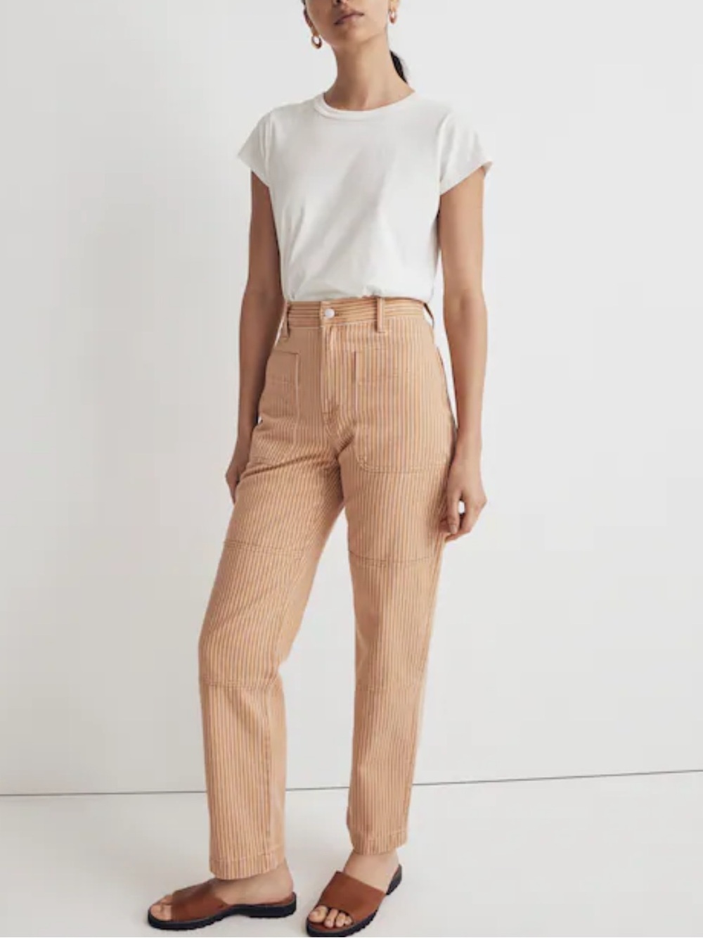 MADEWELL 30 The Perfect Vintage Straight Jean in Stripe: Patch Pocket Edition